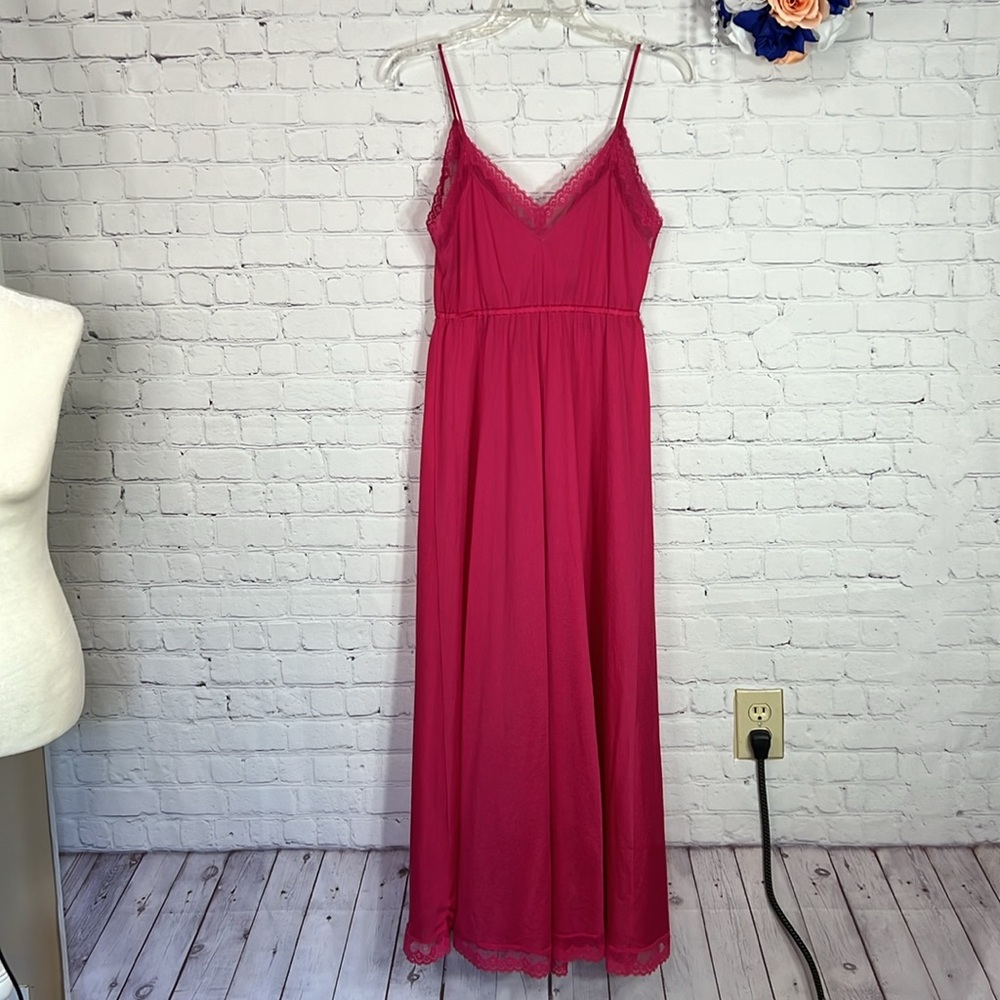 VTG Vanity Fair lace trim open front night gown - Picture 8 of 15